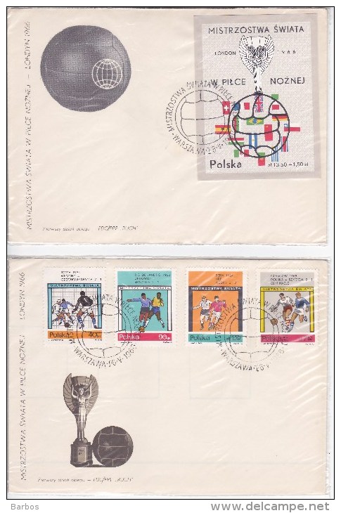 Poland  , Sports , 1966 , Soccer , World Cup England  , 3 FDC - 1966 – England