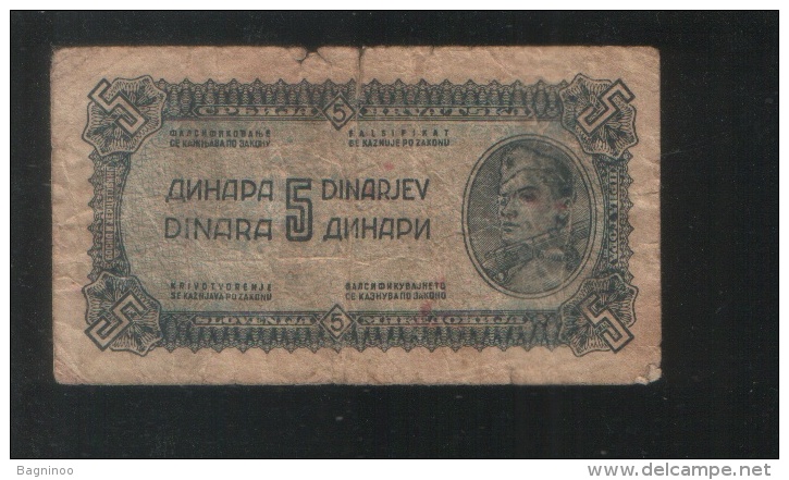 YUGOSLAVIA 5 Dinara 1944 - Yugoslavia