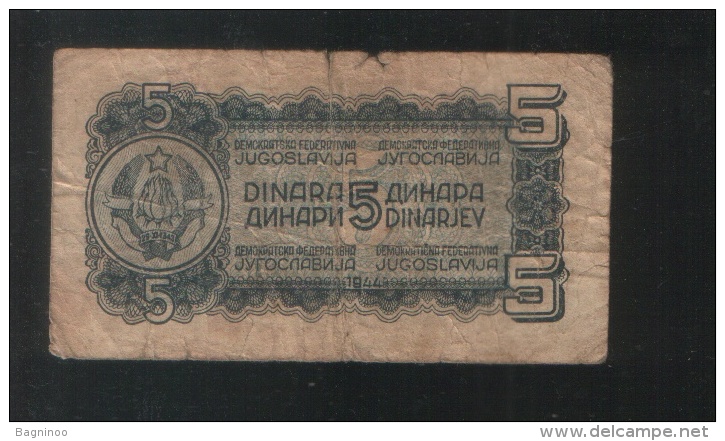 YUGOSLAVIA 5 Dinara 1944 - Yugoslavia