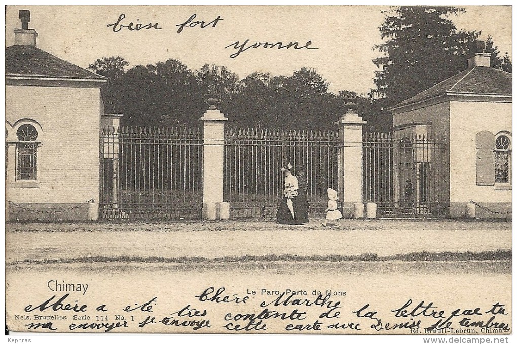 CHIIMAY : Le Parc Porte De Mons - Nels Série 114 N° 1 - Cachet De La Poste 1902 - Chimay