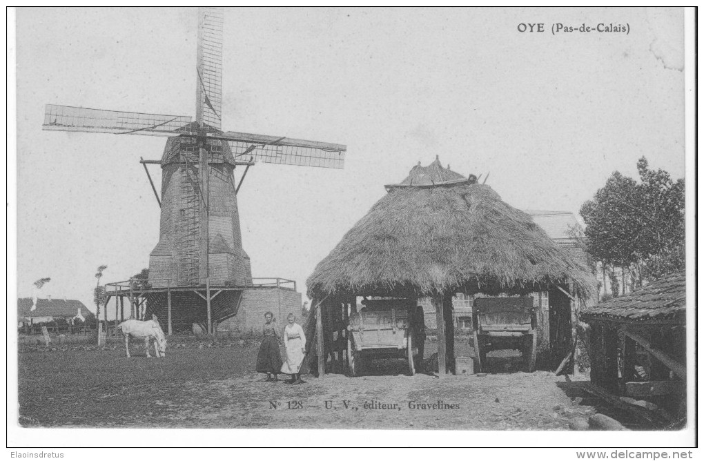 Oye (62) - Le Moulin à Vent. Bon état, Animée, Non Circulé. - Oye Plage