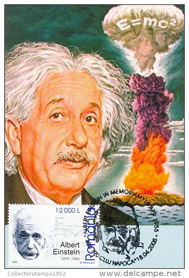 12075- ALBERT EINSTEIN, SCIENTIST, MAXIMUM CARD, 2005, ROMANIA - Albert Einstein