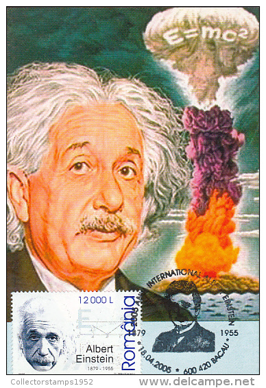 12076- ALBERT EINSTEIN, SCIENTIST, MAXIMUM CARD, 2005, ROMANIA - Albert Einstein