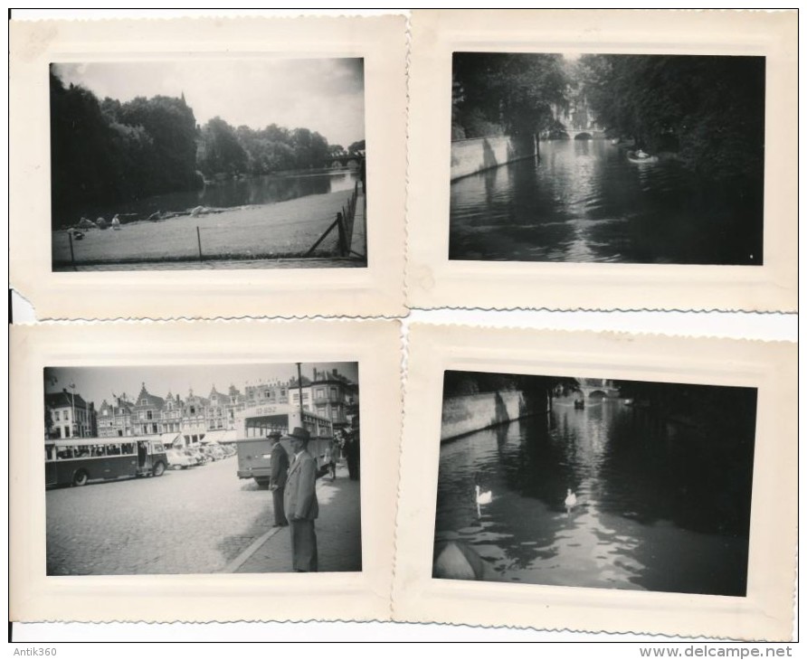 Lot De 4 Photos Amateurs Belgique BRUGES 1954 - Photographie Ancienne No CPA - Brugge