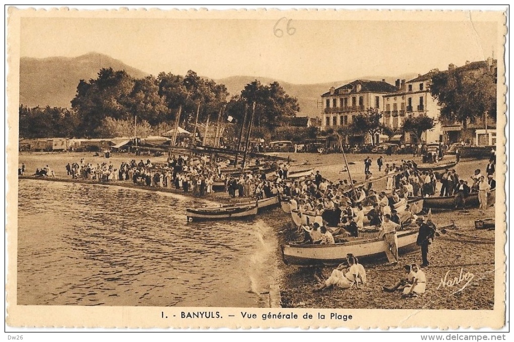 Banyuls - Vue Générale De La Plage - Edition Narbo - Carte Animée N° 1 - Banyuls Sur Mer