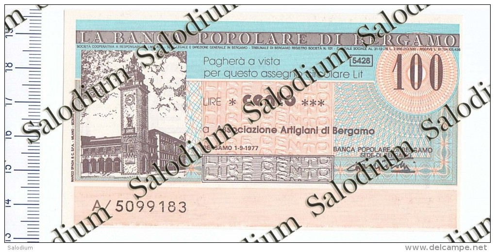 Banca Popolare Di Bergamo - MINIASSEGNI - [10] Assegni E Miniassegni