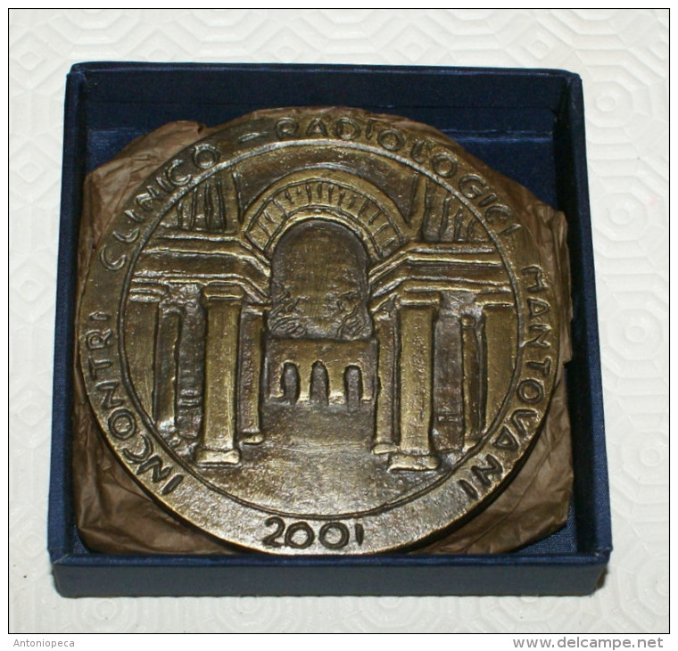 ITALIA -  2001 , ARTISTIC  BRONZE MEDALLION  OF THE MANTOVA MEDICAL ORGANISATION - Briefbeschwerer