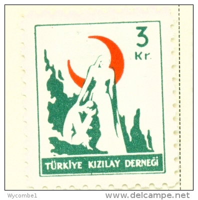 TURKEY  -  1948/9  Red Crescent  3k  Mounted/Hinged Mint - Unused Stamps