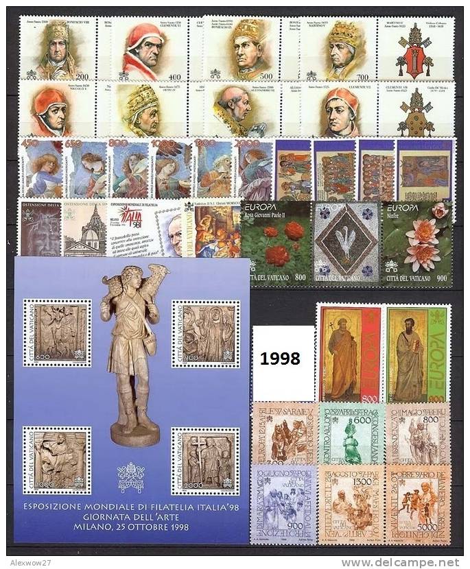 Vaticano / Vatican City  1998 -- Annata Completa +BF --- Complete Years ** MNH / VF - Années Complètes