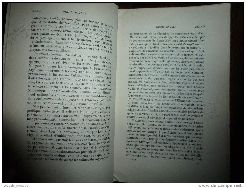 1933 VAUBAN: Projet D´une Dixme Royale Suivi De Deux écrits Financiers Par E. Coornaert - 1901-1940