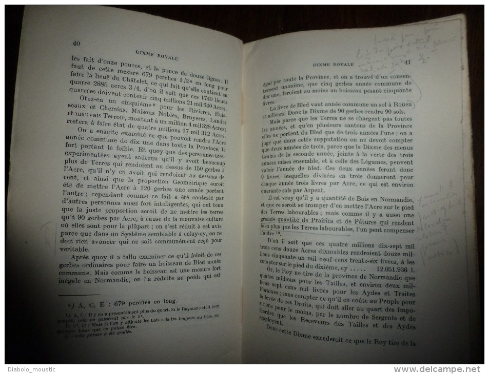 1933 VAUBAN: Projet d´une dixme royale suivi de deux écrits financiers par E. Coornaert