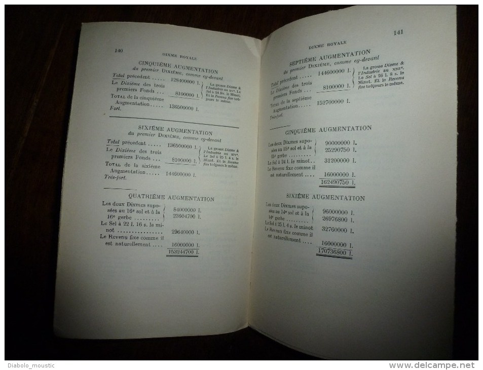 1933 VAUBAN: Projet d´une dixme royale suivi de deux écrits financiers par E. Coornaert