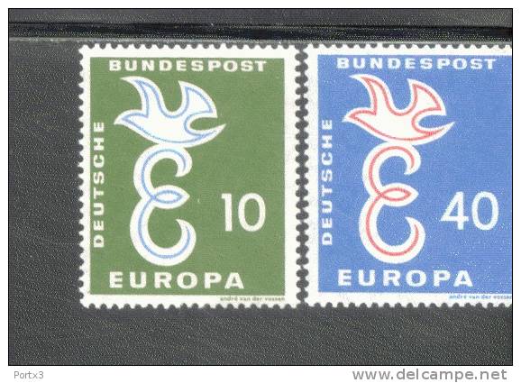 CEPT Taube über &euro; Bund 295 - 296 ** Postfrisch - 1958