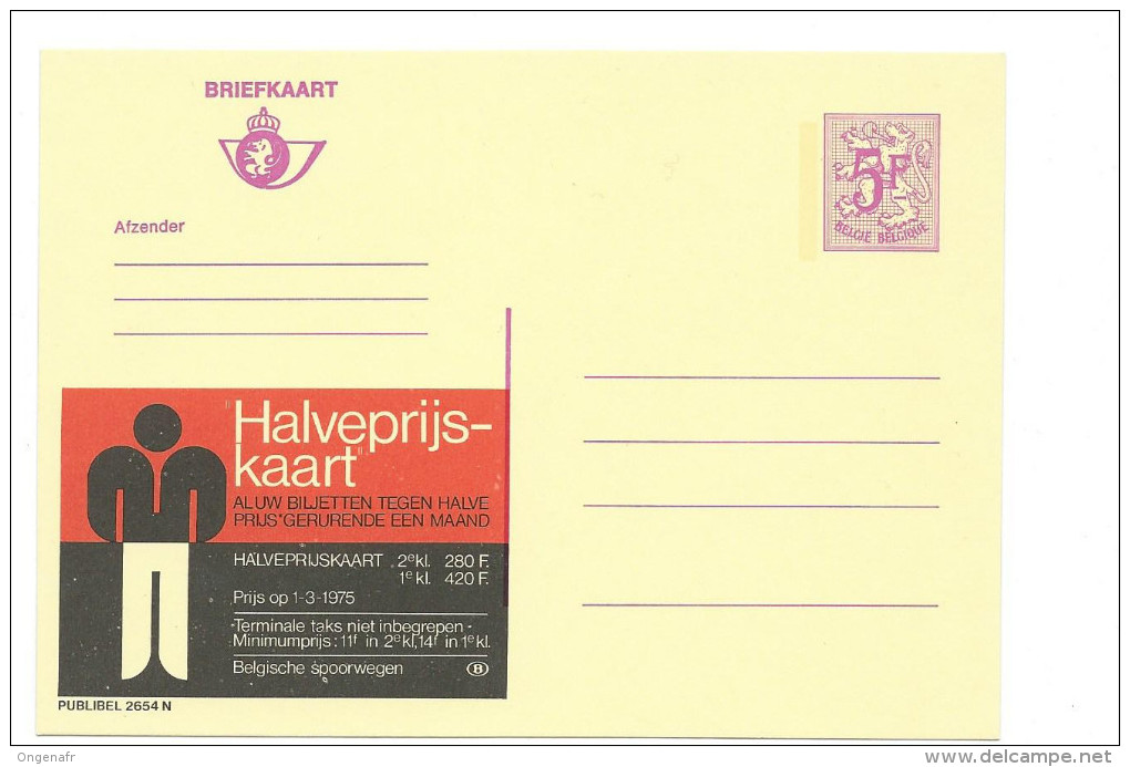 Publibel Neuve N° 2654 ( Halveprijs-kaart, Chemins De Fer, Railways, SNCB) - Werbepostkarten