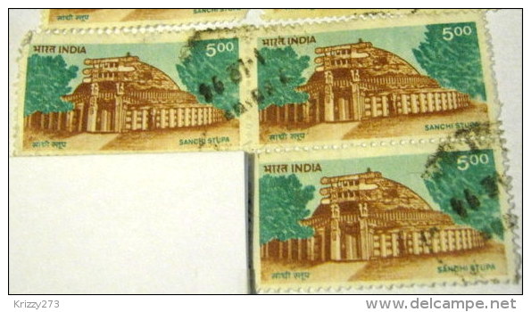 India 1994 Sanchi Stupa 5.00r X3 - Used - Used Stamps