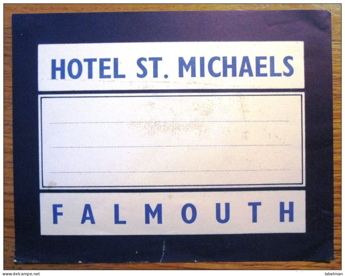 HOTEL MOTOR MICHAELS FALMOUTH LONDON UK ENGLAND GREAT BRITAIN STICKER DECAL LUGGAGE LABEL ETIQUETTE AUFKLEBER - Hotel Labels