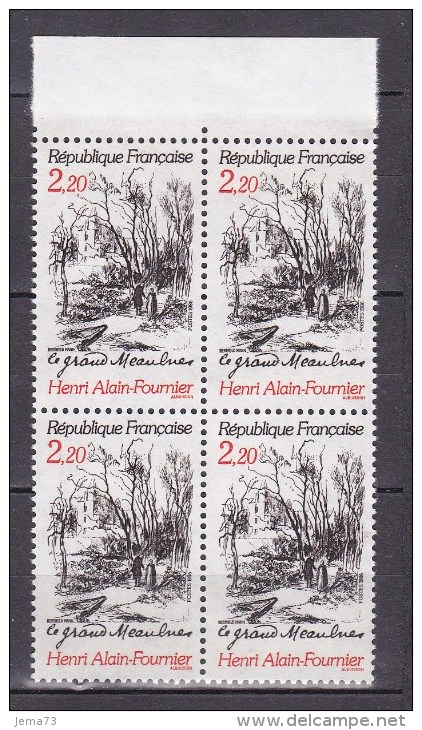 N° 2443 Centenaire De La Naissance D´Henri Alain Fournier Illustration Du Grand Meaulnes: Bloc De 4 Timbres - Neufs