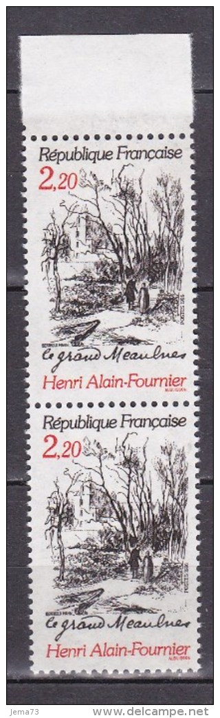 N° 2443 Centenaire De La Naissance D´Henri Alain Fournier Illustration Du Grand Meaulnes:Une Paire De 2  Timbres - Neufs