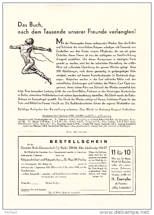 Altes Prospekt - Werbung 1928 - Im Jahr Der Olympiade , Sport , Gymnastik , Tanz , Körperkultur , Fussball !!! - Sonstige & Ohne Zuordnung