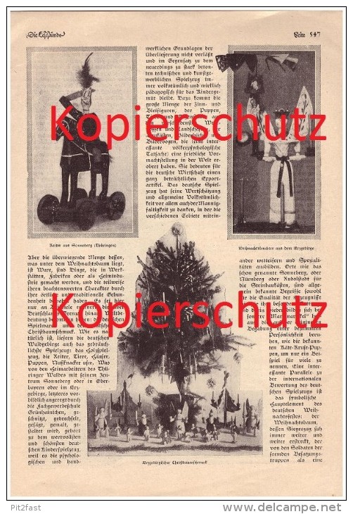 Original Zeitungsbericht - 1928 - Weihnachtsbräuche , Volkskunst , Erzgebirge , Schnitzerei , Thüringen , Weihnachte !!! - Angeles