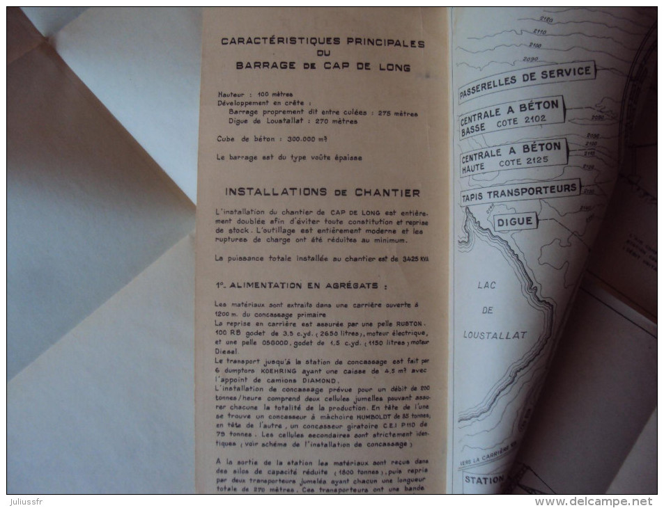 Plan Du Barrage EDF De Cap Long Pyrénée AtlantiqueTravaux Public - Travaux Publics