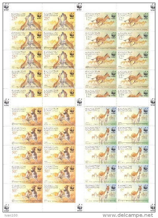 2001. Kazakhstan, WWF, Kulan, 4 Sheetlets, Mint/** - Kasachstan