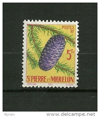 ST.PIERRE Et MIQUELON    1958     N°359      PICEA     Neuf Avec Trace De Charnière - Unused Stamps