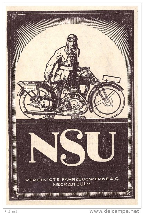 Original Werbung - 1928 - NSU , Motorrad , Neckarsulm , Moto , Motorräder !!! - Motorräder