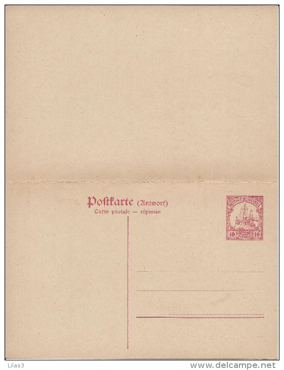 Entire Postal Avec Réponse Payée 10 Pfennig Rouge Neuf Très Beau Bateau  Navire Navigation Marine - Duits-Nieuw-Guinea