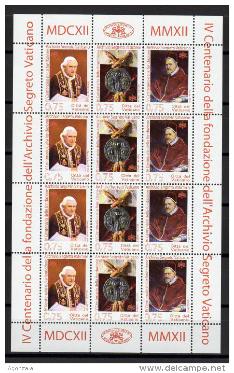 HB 12 TIMBRES VATICAN 2012 DOSSIER SECRET VATICAN - LE PAPE BENOÎT XVI FACIAL 9€ - Nuevos