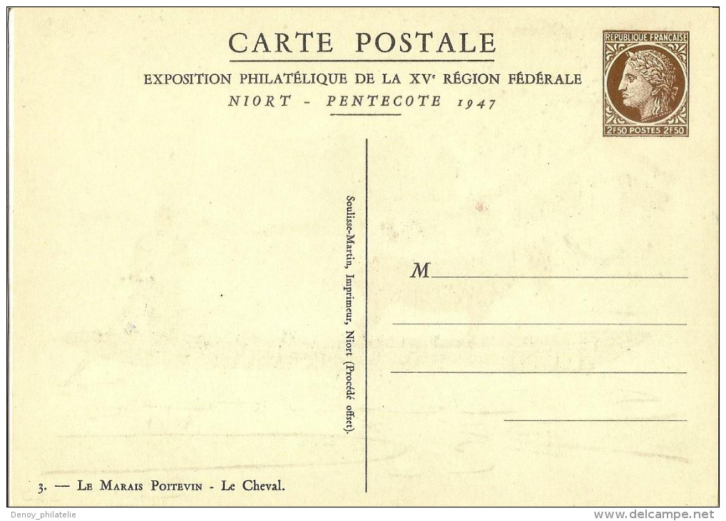 France  Carte Postale Commemorative Exposition Philatelique Niort 1947 La Derie De 4 Cartes Neuves  Ref C2a A C2d Ref St - Standard- Und TSC-AK (vor 1995)