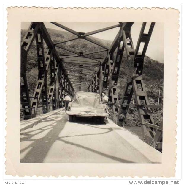 Photo, Automobile Américaine à Identifier, Usa ?, Pont Métalique - Automobiles