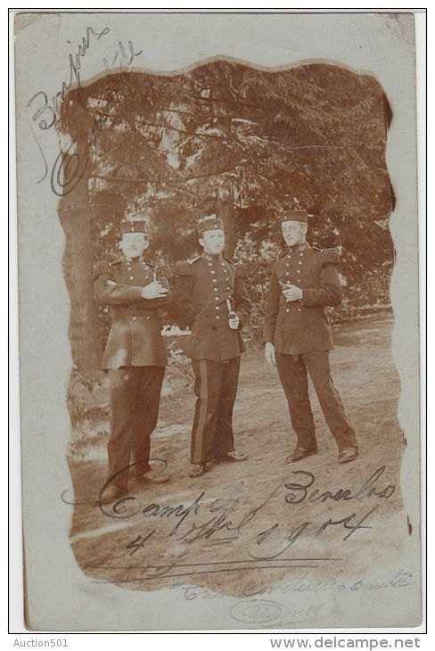 24505g  MILITAIRES En UNIFORME - Camp De Beverloo - 1904 - Carte Photo - Leopoldsburg (Kamp Van Beverloo)