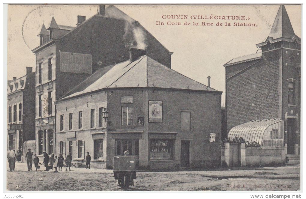 24555g HOTEL MODERNE - RUE De La STATION - Couvin - 1909 - Couvin