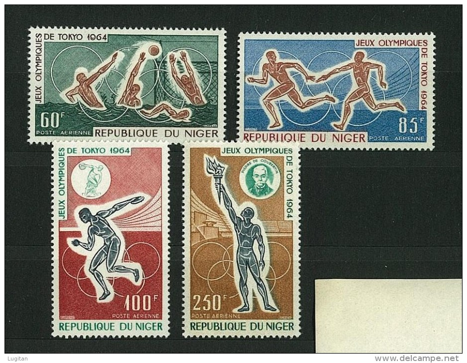 NIGER - 1964 Airmail - Olympic Games - Tokyo, Japan  SERIE COMPLETA Y&T PA 45/48 + BF 4  - - Summer 1964: Tokyo