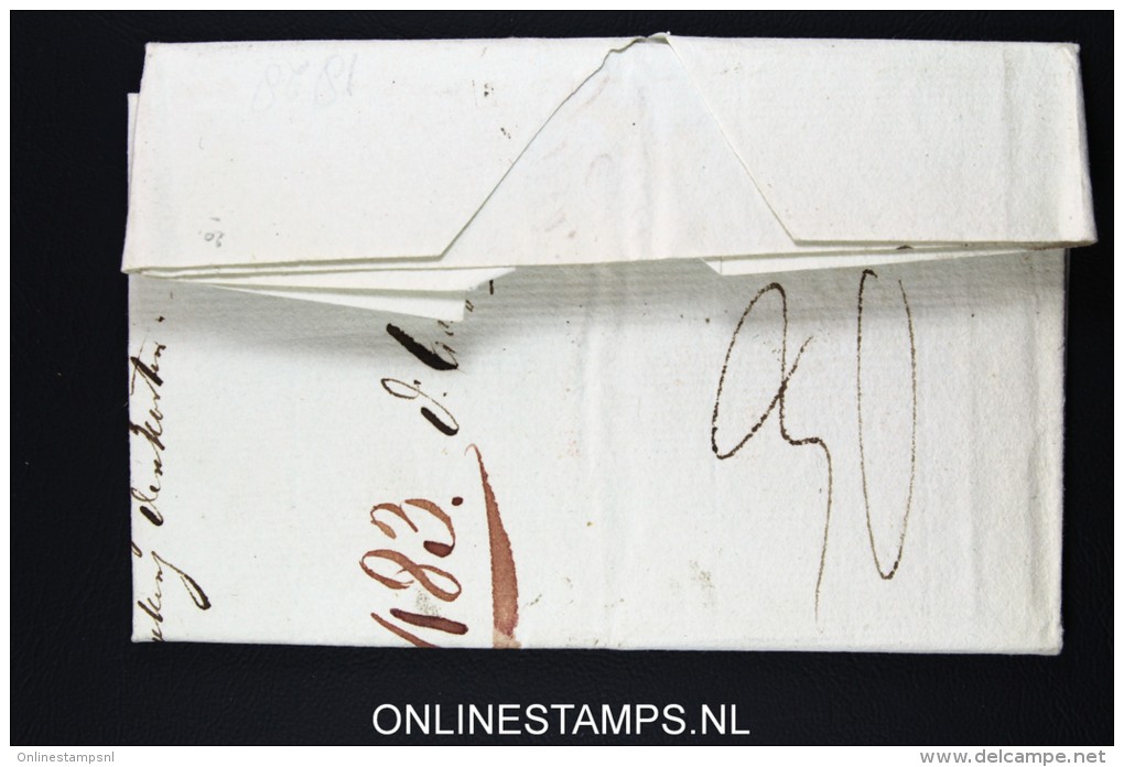 Belgium: Complete Letter Bergen / Mons, Henegouwen To Brielle Holland, Bergen Franco In Black - 1815-1830 (Dutch Period)