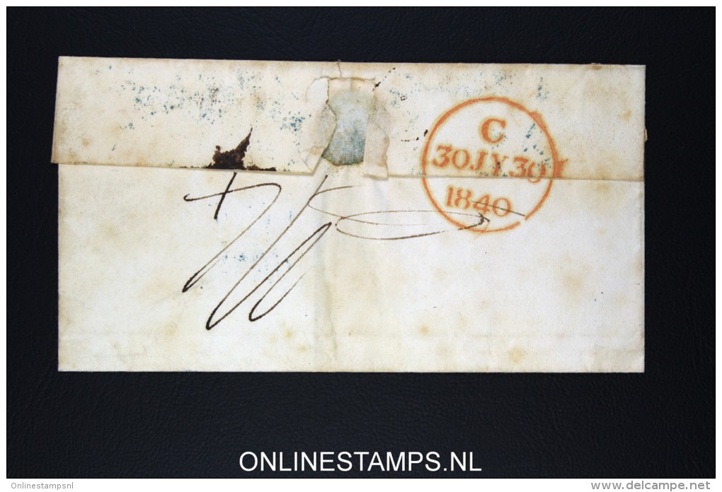 Belgium: Cover Brussels To London, 1840 Franco Ostende - 1830-1849 (Belgique Indépendante)