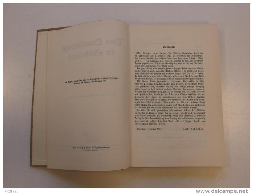 Das Deutschtum In Südtirol !!! 1932 , 218 Seite,  Mit Karte Der Umgangssprachen In Südtirol , Dr. W. Rohmeder , Tirol !! - 5. Guerras Mundiales