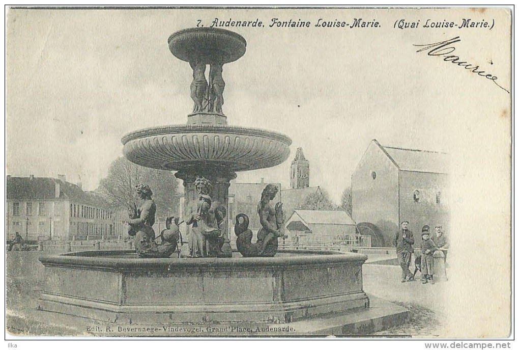 Audenaerde - Fontaine Louise-Marie - Animée - Quai Louise-Marie. - Oudenaarde