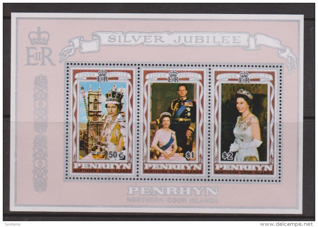 Penrhyn Island 1977 QEII Silver Jubilee Miniature Sheet MNH - Penrhyn