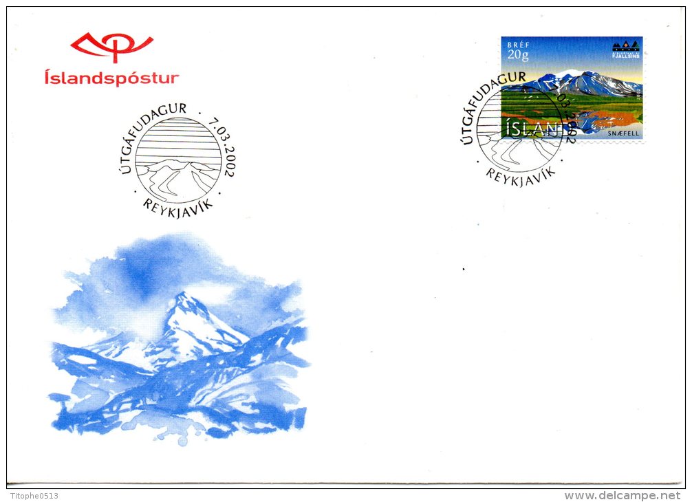 ISLANDE. N°932 De 2002 Sur Enveloppe 1er Jour. Montagne. - Bergen