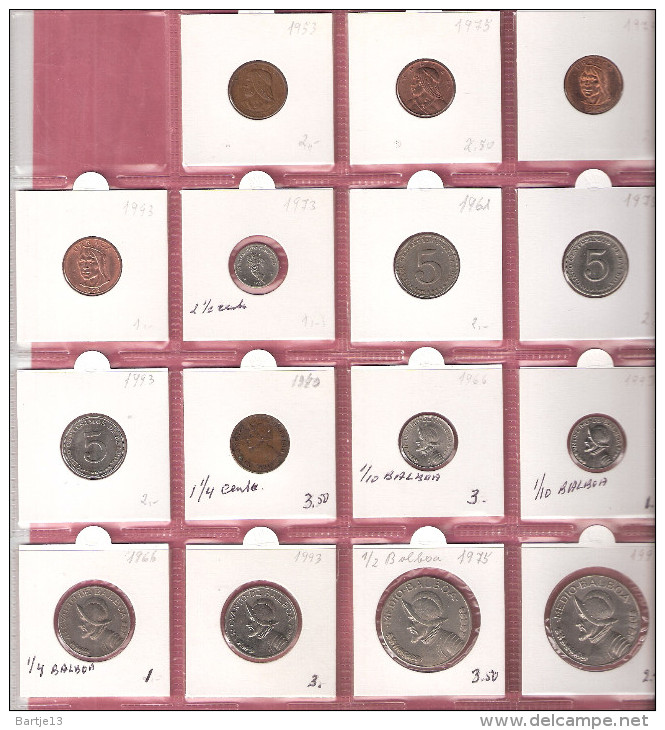 PANAMA SMALL LOT 15 PCS 1 CENTESIMO/1/2 BALBOA BETWEEN 1940/1993 DIFFERENT YEARS/types - Panama