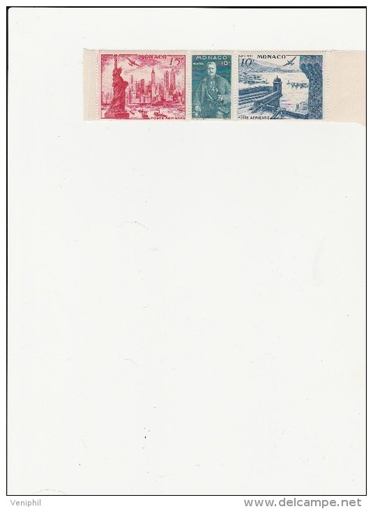 MONACO - POSTE AERIENNE  N° 25 A 27 - NEUF XX TRYPTIQUE -  COTE : 20,80 € - Autres & Non Classés