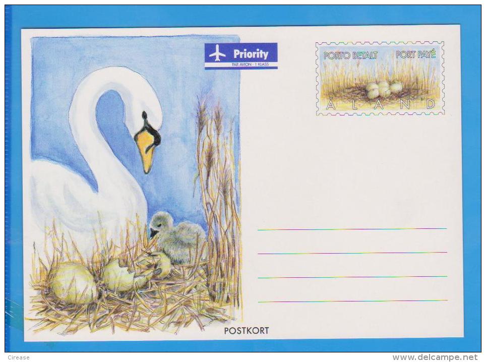 Bird, Birds Swan  ALAND Postal Stationery - Ganzen