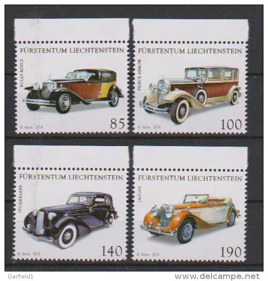Liechtenstein 2014, Mi.Nr.: 1727/30 , Oldtimer-Limousinen, Postfrisch/mint - Neufs