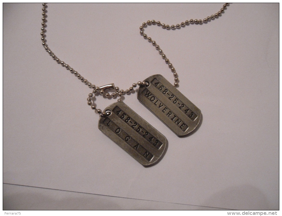 2 Wolverine Origins BRUSHED STEEL Dog Tags Military X-Men James Logan Double SM - Altri & Non Classificati