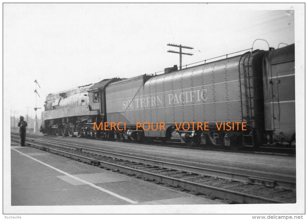 Photo Chemin De Fer-SOUTHERN PACIFIC RAILROAD   " LARK" Locomotive Vapeur - LOT De 3 Photos Avec Légende Au Verso - Railway