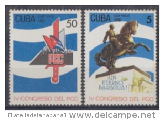 1991.9- * CUBA 1991. MNH. IV CONGRESO DEL PCC. PARTIDO COMUNISTA. COMMUNISM. COMPLETE SET. - Unused Stamps