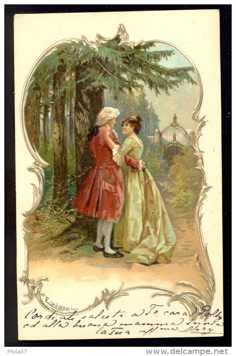 E. Docker / Man And Woman / Year 1905 / Old Postcard Circulated - Döcker, E.