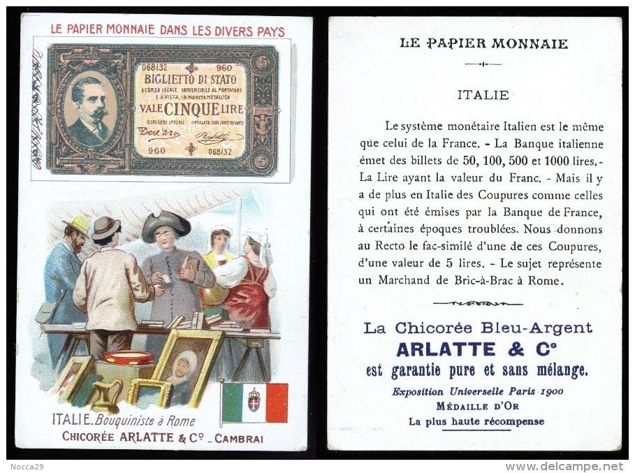 FIGURINA FRANCESE CON RIPRODUZIONE DELLA BANCONOTA DA £5 - Münzen (Abb.)